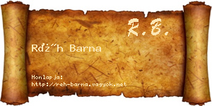 Réh Barna névjegykártya